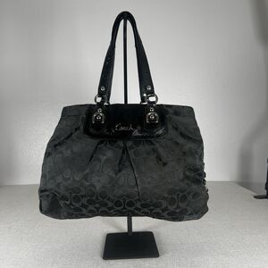 Coach Ashley Signature Sateen Carryall Tote Purse Y2K Black F15510  Authentic”